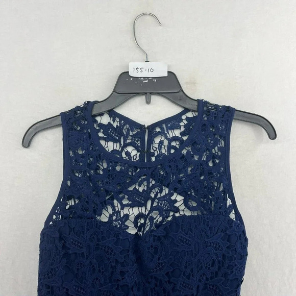 Lulus A-Line Dress Womens Sz S Navy Blue Crochet Cutout Back Sweetheart Neckline - Picture 13 of 13